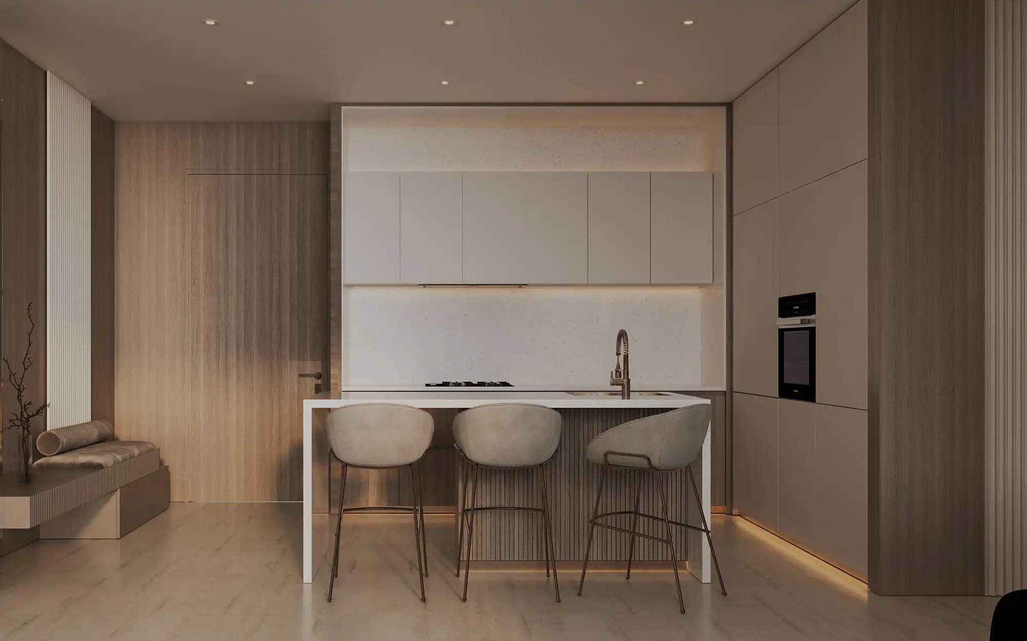 ドバイ(アラブ首長国連邦)のモダンなアパートメント